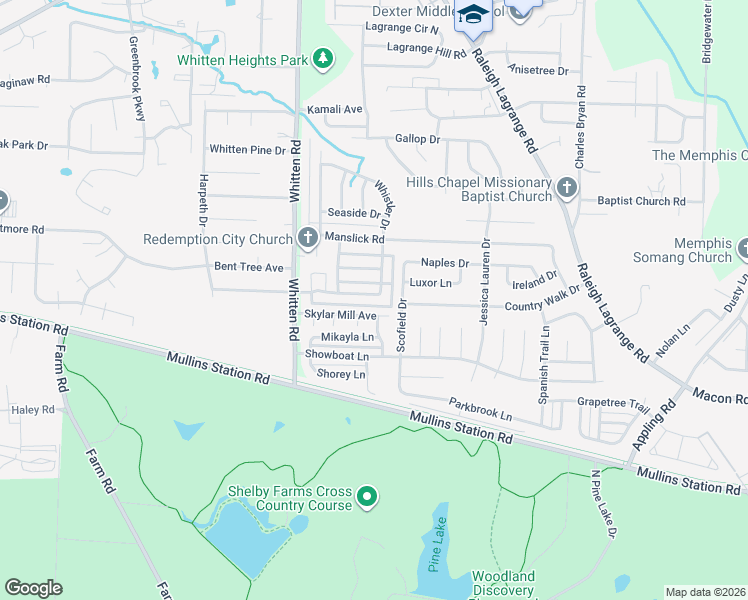 map of restaurants, bars, coffee shops, grocery stores, and more near 6888 Skylar Mill Avenue in Shelby County