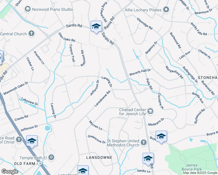 map of restaurants, bars, coffee shops, grocery stores, and more near 200 Lansdowne Road in Charlotte