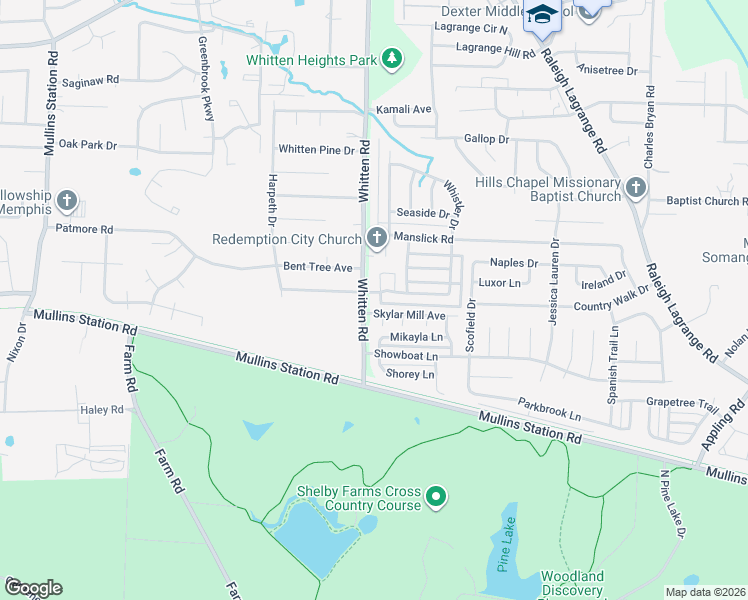 map of restaurants, bars, coffee shops, grocery stores, and more near 6796 Skylar Mill Avenue in Shelby County
