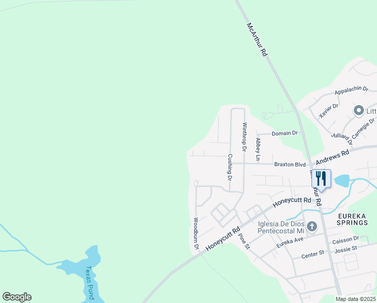 map of restaurants, bars, coffee shops, grocery stores, and more near 644 Clayton Drive in Fayetteville