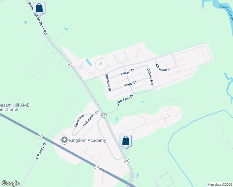 map of restaurants, bars, coffee shops, grocery stores, and more near 313 Louisia Mae Way in New Bern