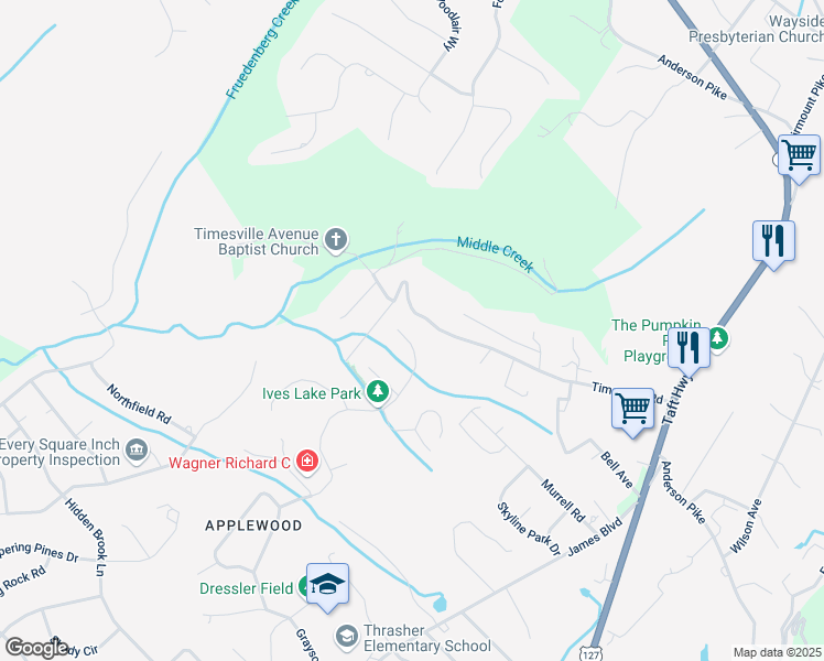 map of restaurants, bars, coffee shops, grocery stores, and more near 31 Ridgerock Drive in Signal Mountain