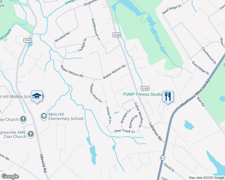 map of restaurants, bars, coffee shops, grocery stores, and more near in Mint Hill