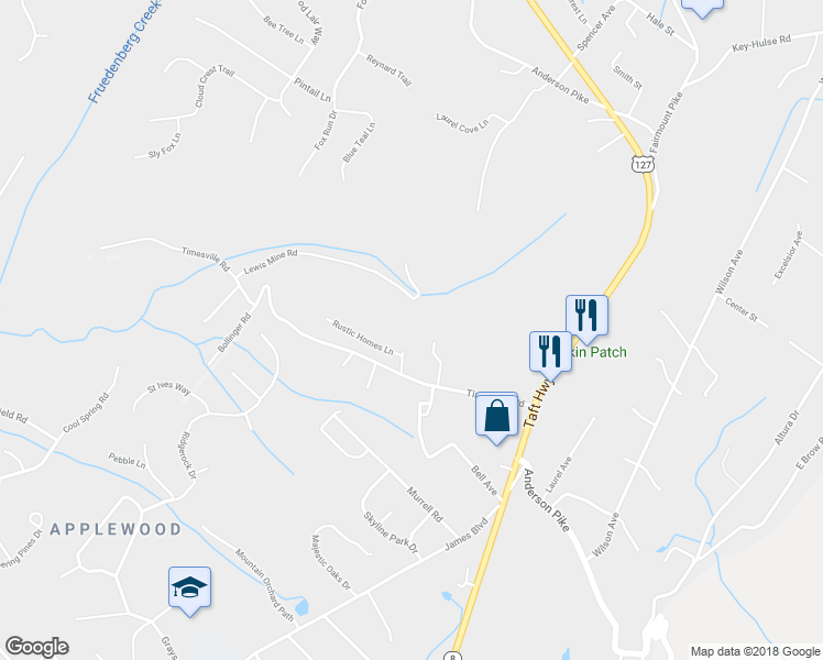 map of restaurants, bars, coffee shops, grocery stores, and more near 1912 Lane Drive in Signal Mountain