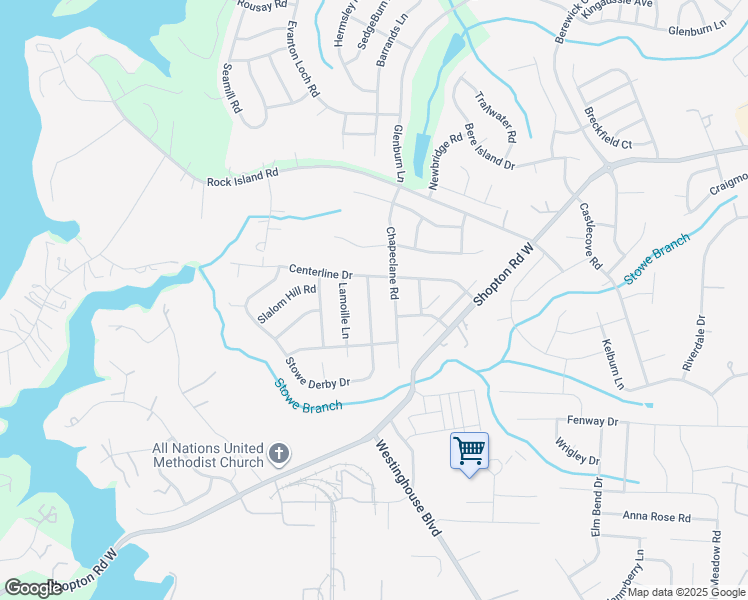 map of restaurants, bars, coffee shops, grocery stores, and more near 4804 Stowe Derby Drive in Charlotte