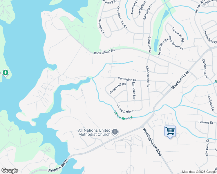 map of restaurants, bars, coffee shops, grocery stores, and more near 5537 Stowe Derby Drive in Charlotte