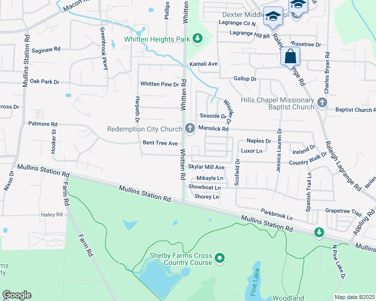 map of restaurants, bars, coffee shops, grocery stores, and more near 1086 Whitten Rd in Memphis