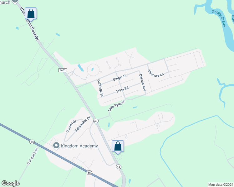 map of restaurants, bars, coffee shops, grocery stores, and more near 313 Louisia Mae Way in New Bern