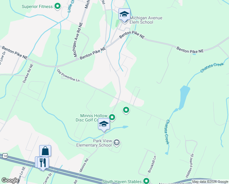 map of restaurants, bars, coffee shops, grocery stores, and more near 515 Minnis Road in Cleveland