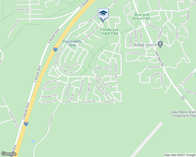 map of restaurants, bars, coffee shops, grocery stores, and more near 4795 South Elves Chasm Trail in Flagstaff