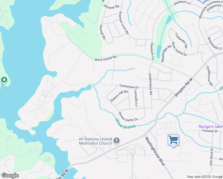 map of restaurants, bars, coffee shops, grocery stores, and more near 5537 Stowe Derby Drive in Charlotte