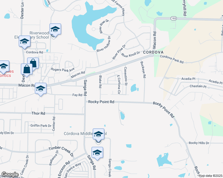 map of restaurants, bars, coffee shops, grocery stores, and more near 1109 Versilia Cove in Memphis