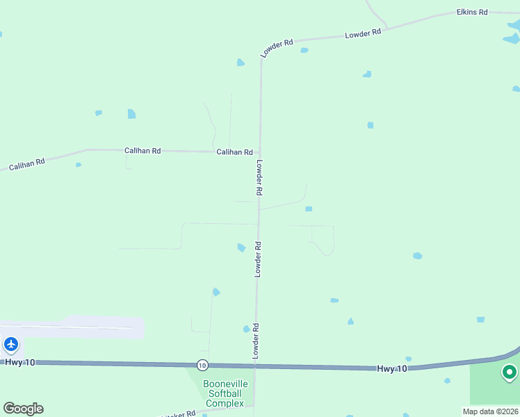 map of restaurants, bars, coffee shops, grocery stores, and more near 685 Lowder Road in Booneville