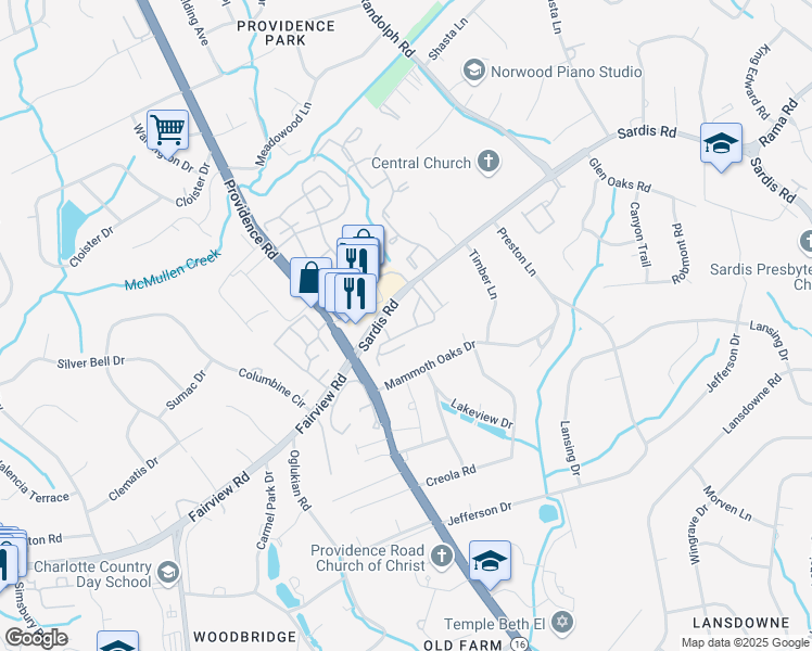 map of restaurants, bars, coffee shops, grocery stores, and more near 5020 State Road 3356 in Charlotte