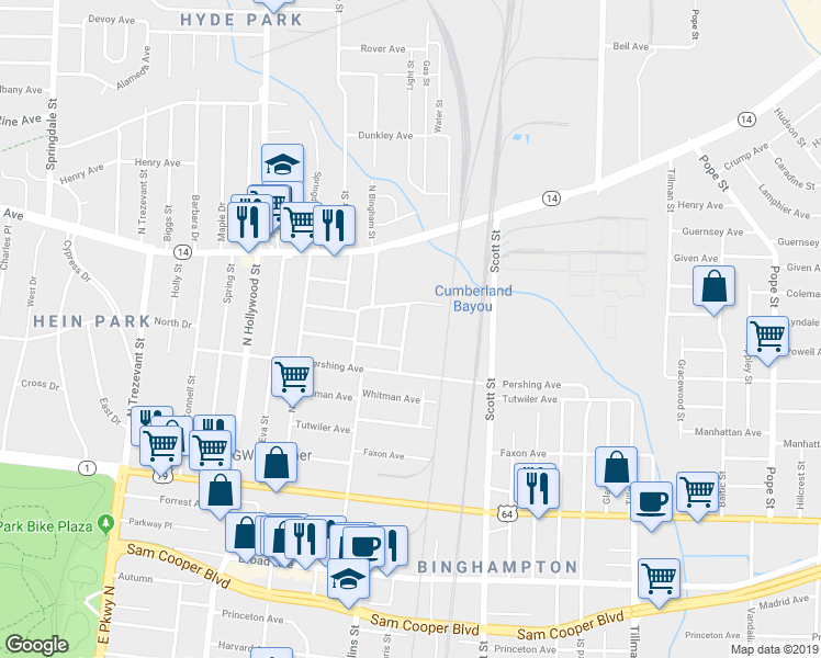 map of restaurants, bars, coffee shops, grocery stores, and more near 756 Los Angeles Street in Memphis