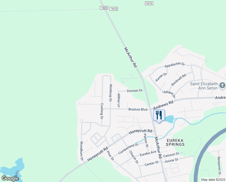 map of restaurants, bars, coffee shops, grocery stores, and more near 6704 Winthrop Drive in Fayetteville