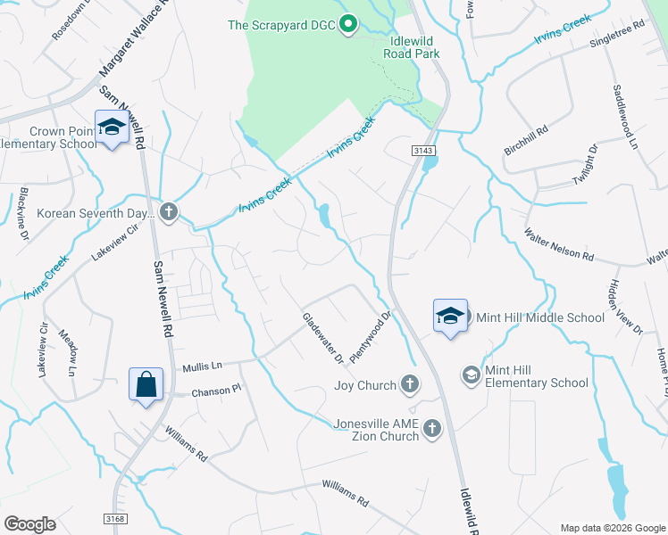map of restaurants, bars, coffee shops, grocery stores, and more near 4424 Hounds Run Drive in Matthews