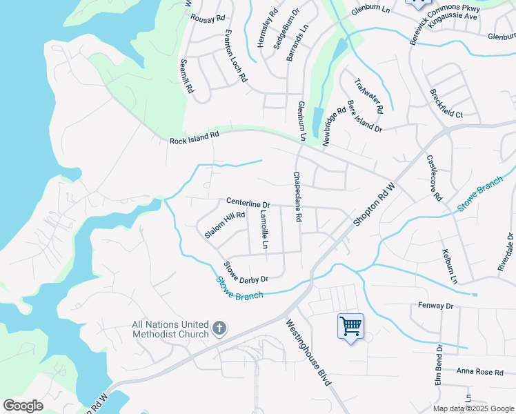 map of restaurants, bars, coffee shops, grocery stores, and more near 6809 Centerline Drive in Charlotte