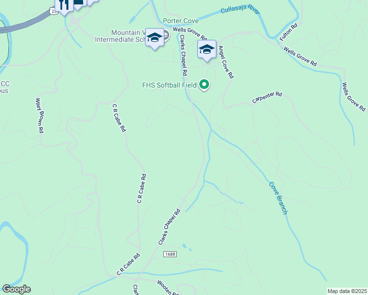map of restaurants, bars, coffee shops, grocery stores, and more near 344 Clarks Chapel Road in Franklin