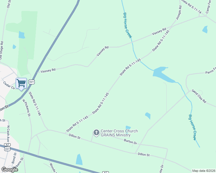 map of restaurants, bars, coffee shops, grocery stores, and more near 307 State Road S-11-145 in Chesnee