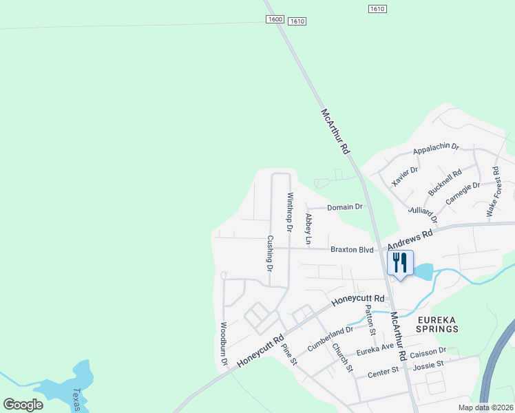 map of restaurants, bars, coffee shops, grocery stores, and more near 6316 Chagrin Road in Fayetteville