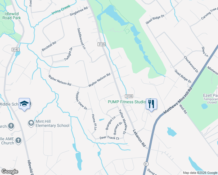 map of restaurants, bars, coffee shops, grocery stores, and more near in Mint Hill