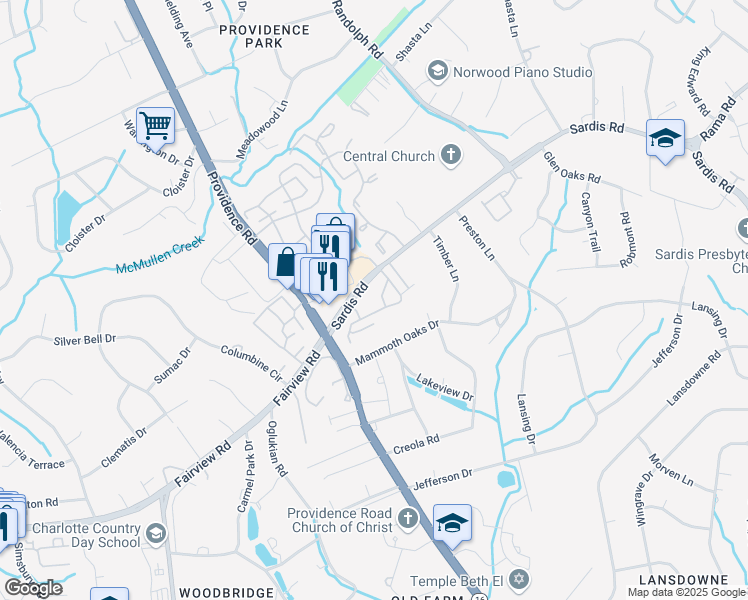 map of restaurants, bars, coffee shops, grocery stores, and more near 5020 State Road 3356 in Charlotte