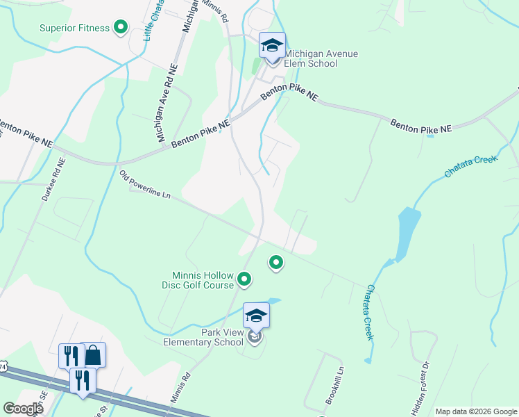 map of restaurants, bars, coffee shops, grocery stores, and more near 515 Minnis Road in Cleveland