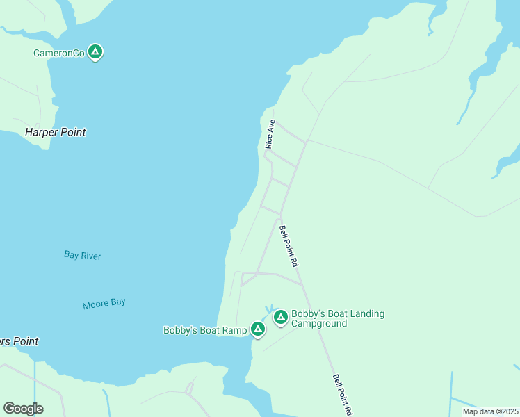 map of restaurants, bars, coffee shops, grocery stores, and more near 70 Bay River Shores Road South in Merritt