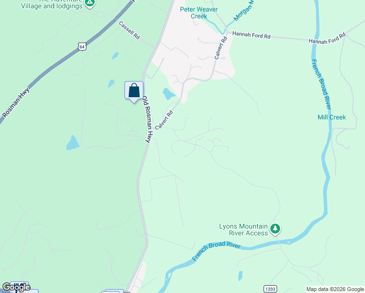 map of restaurants, bars, coffee shops, grocery stores, and more near 140 Lyons Mountain Road in Brevard