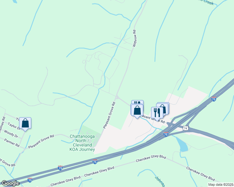 map of restaurants, bars, coffee shops, grocery stores, and more near 582 Withrow Road in McDonald