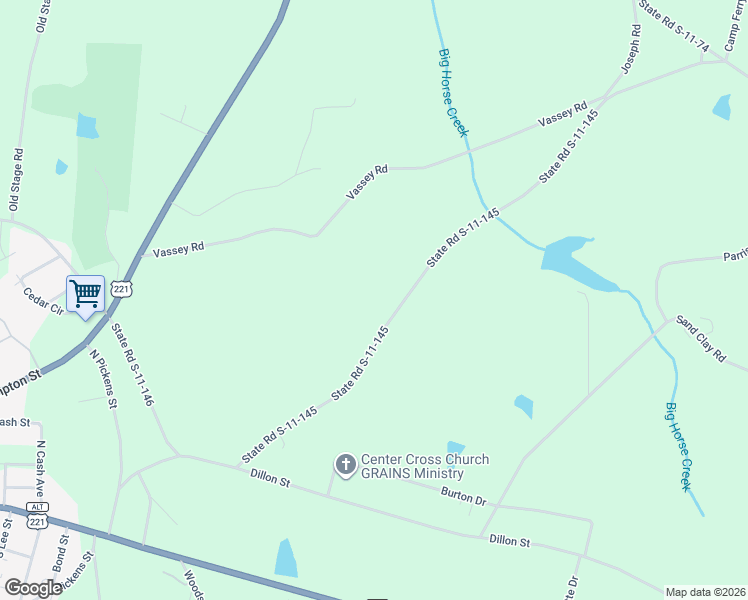 map of restaurants, bars, coffee shops, grocery stores, and more near 307 State Road S-11-145 in Chesnee