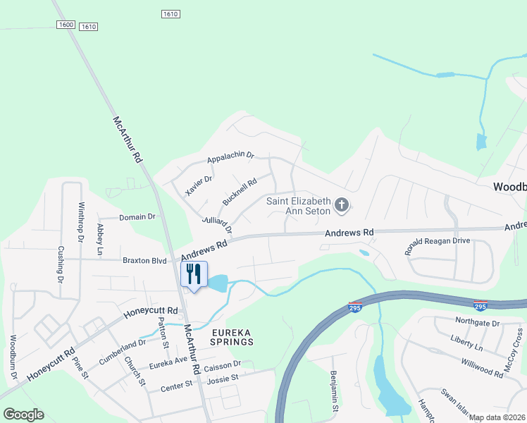map of restaurants, bars, coffee shops, grocery stores, and more near 920 Emory Court in Fayetteville