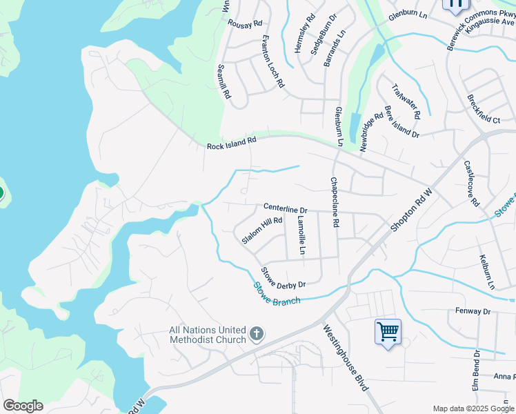 map of restaurants, bars, coffee shops, grocery stores, and more near 5618 Stowe Derby Drive in Charlotte