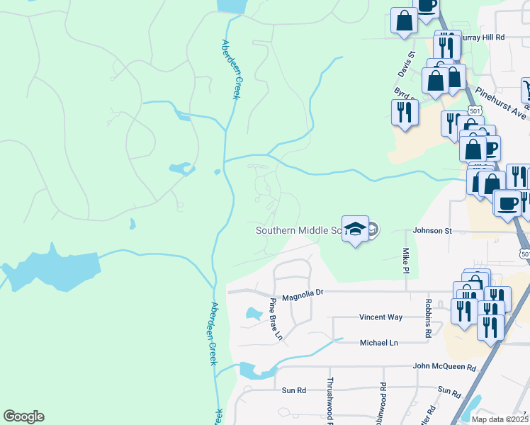 map of restaurants, bars, coffee shops, grocery stores, and more near 30 Deepdale Lane in Aberdeen