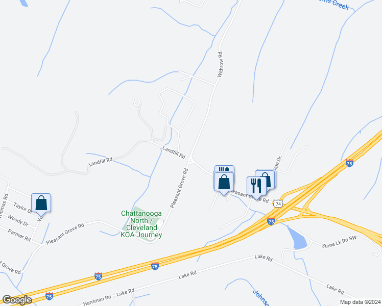 map of restaurants, bars, coffee shops, grocery stores, and more near 582 Withrow Road in McDonald