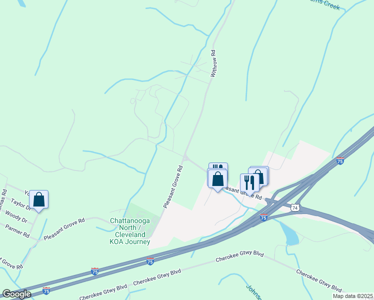 map of restaurants, bars, coffee shops, grocery stores, and more near 582 Withrow Road in McDonald