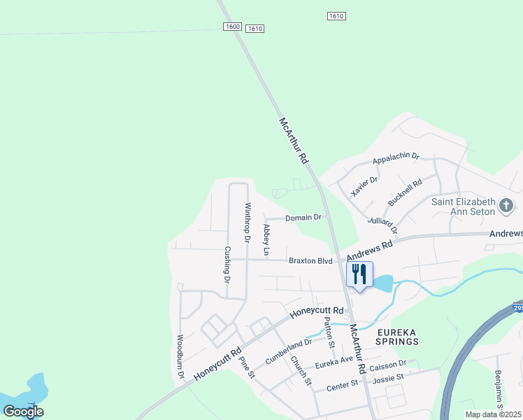 map of restaurants, bars, coffee shops, grocery stores, and more near 6704 Winthrop Drive in Fayetteville