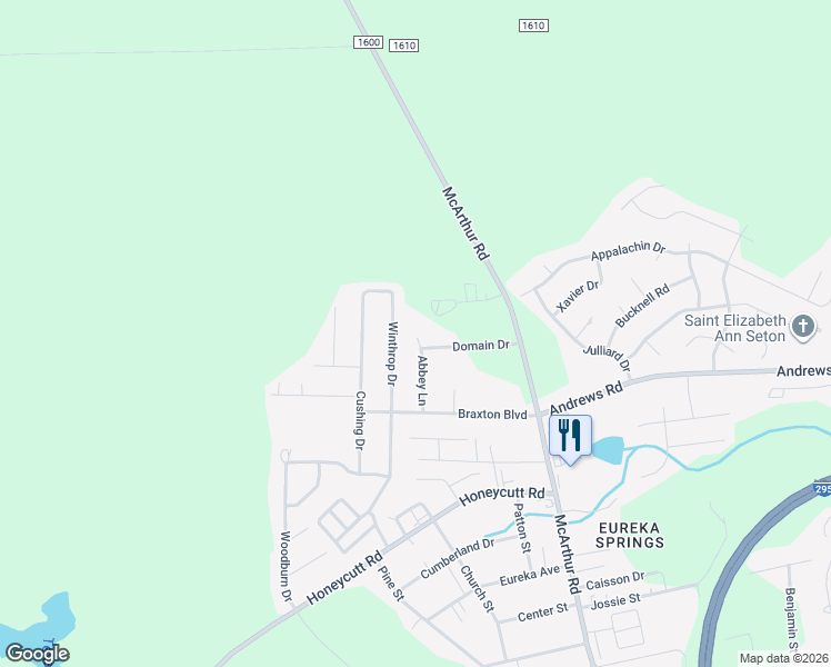 map of restaurants, bars, coffee shops, grocery stores, and more near 6704 Winthrop Drive in Fayetteville