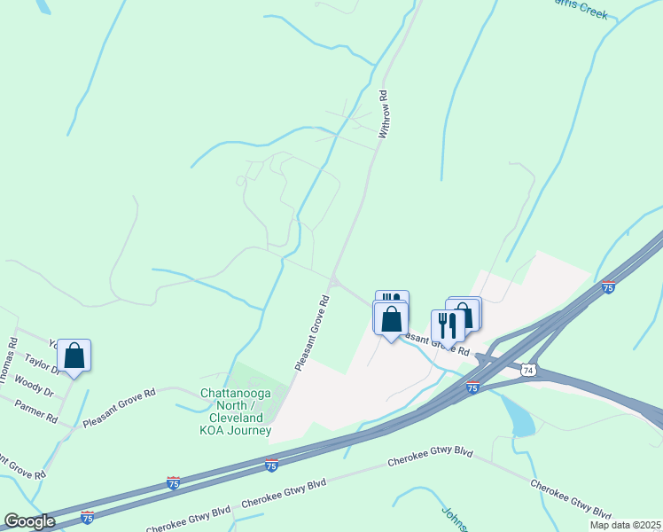map of restaurants, bars, coffee shops, grocery stores, and more near 582 Withrow Road in McDonald