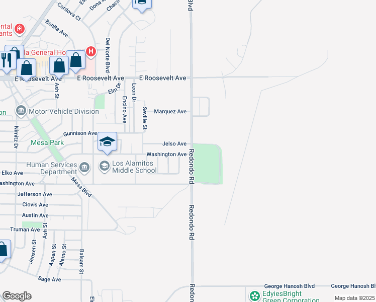 map of restaurants, bars, coffee shops, grocery stores, and more near 1276 Washington Avenue in Grants