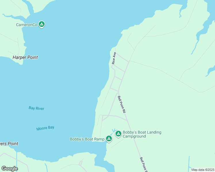 map of restaurants, bars, coffee shops, grocery stores, and more near 70 Bay River Shores Road South in Merritt