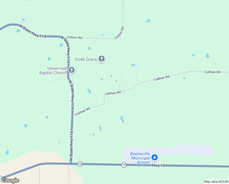 map of restaurants, bars, coffee shops, grocery stores, and more near 66-350 Calihan Road in Booneville