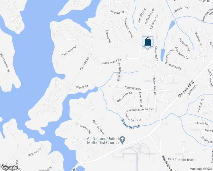 map of restaurants, bars, coffee shops, grocery stores, and more near 7047 Centerline Drive in Charlotte