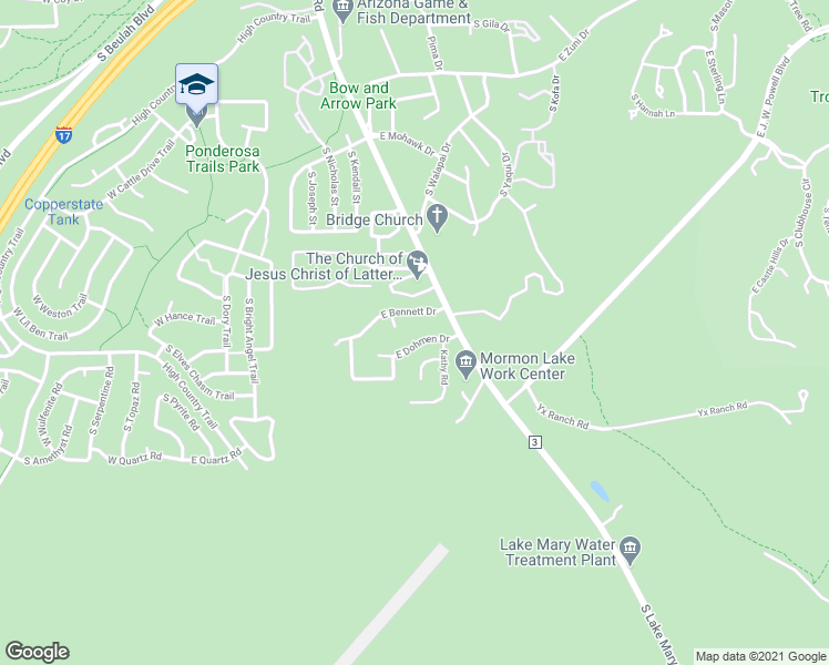 map of restaurants, bars, coffee shops, grocery stores, and more near 600 East Dohmen Drive in Flagstaff