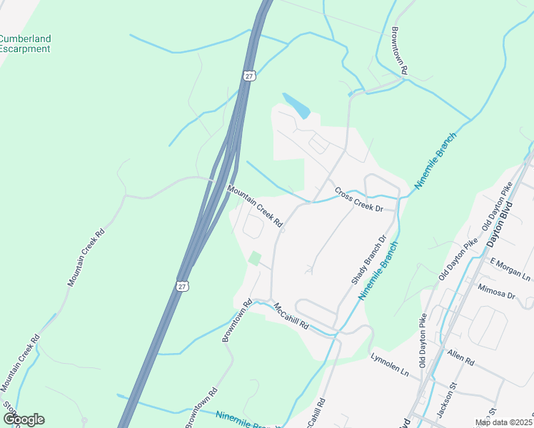 map of restaurants, bars, coffee shops, grocery stores, and more near 5422-5428 Mountain Creek Rd in Chattanooga