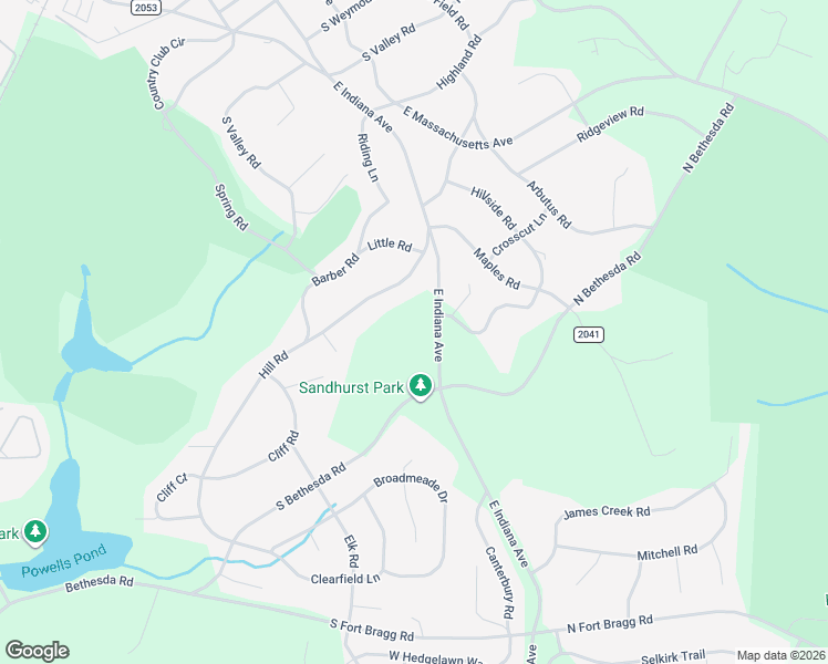 map of restaurants, bars, coffee shops, grocery stores, and more near 1260 East Indiana Avenue in Southern Pines