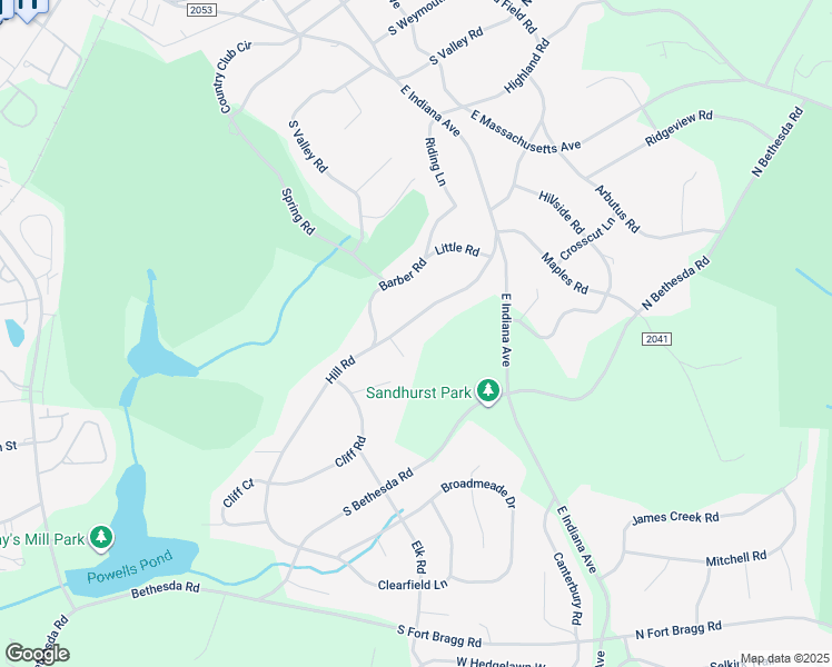 map of restaurants, bars, coffee shops, grocery stores, and more near 259 Hill Road in Southern Pines