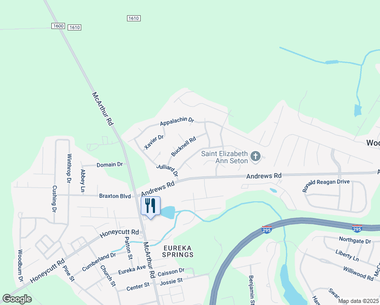 map of restaurants, bars, coffee shops, grocery stores, and more near 932 Carnegie Drive in Fayetteville