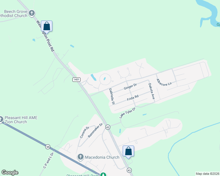 map of restaurants, bars, coffee shops, grocery stores, and more near 221 Gracie Farms Road in New Bern